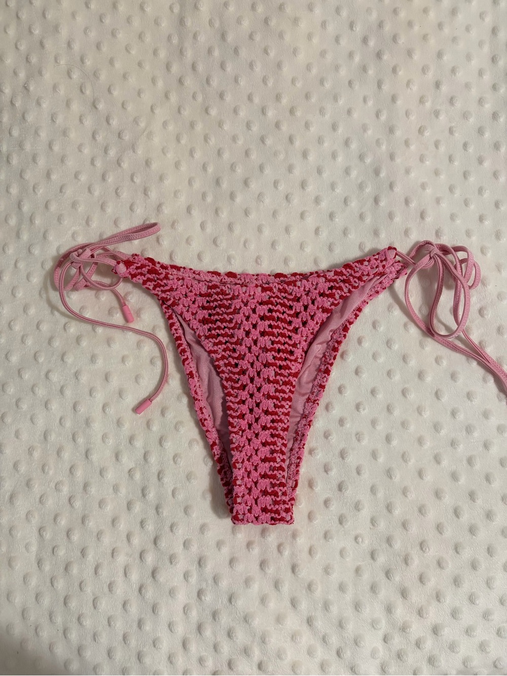 triangl swimwear Pink Crochet Tie-Side Bikini Bottom